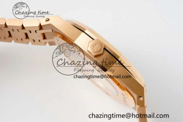 UrbanStyle Royal Oak 41mm 15400 RG ZF 1:1 Best Edition Blue Textured Dial on RG Bracelet V2 SA3120 Super Clone 4745