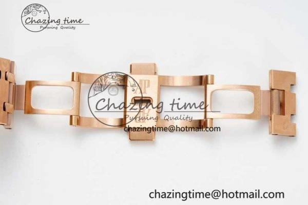 Reliable Royal Oak 41mm 15400 RG ZF 1:1 Best Edition White Textured Dial on RG Bracelet V2 SA3120 Super Clone 4746