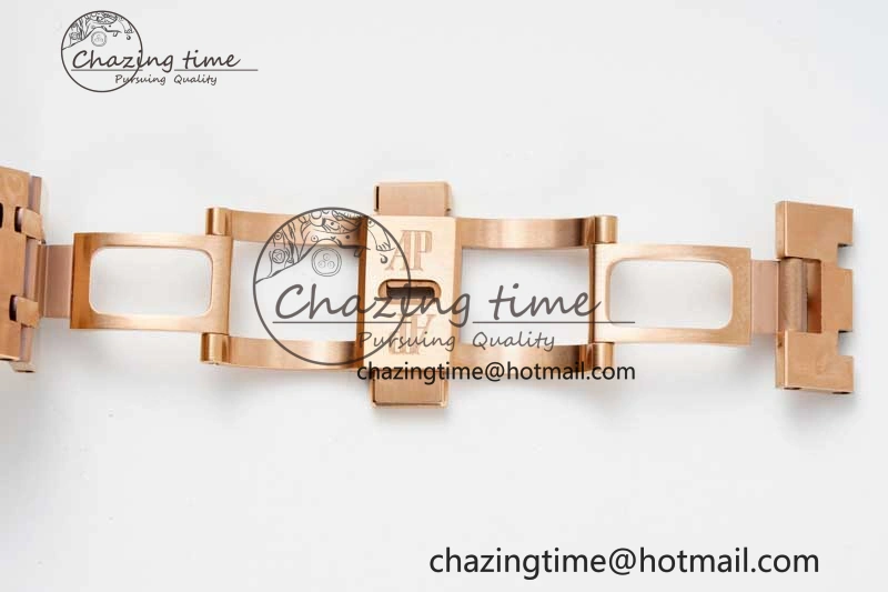Reliable Royal Oak 41mm 15400 RG ZF 1:1 Best Edition White Textured Dial on RG Bracelet V2 SA3120 Super Clone 4746