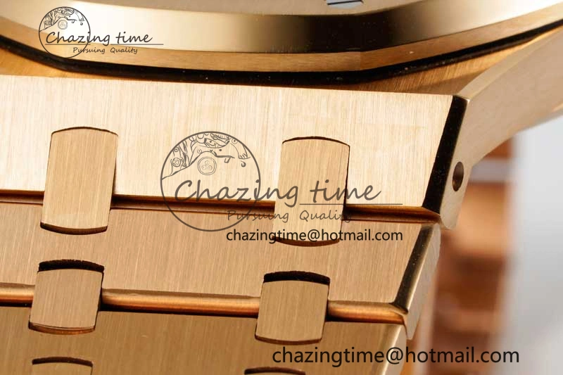 Reliable Royal Oak 41mm 15400 RG ZF 1:1 Best Edition White Textured Dial on RG Bracelet V2 SA3120 Super Clone 4746