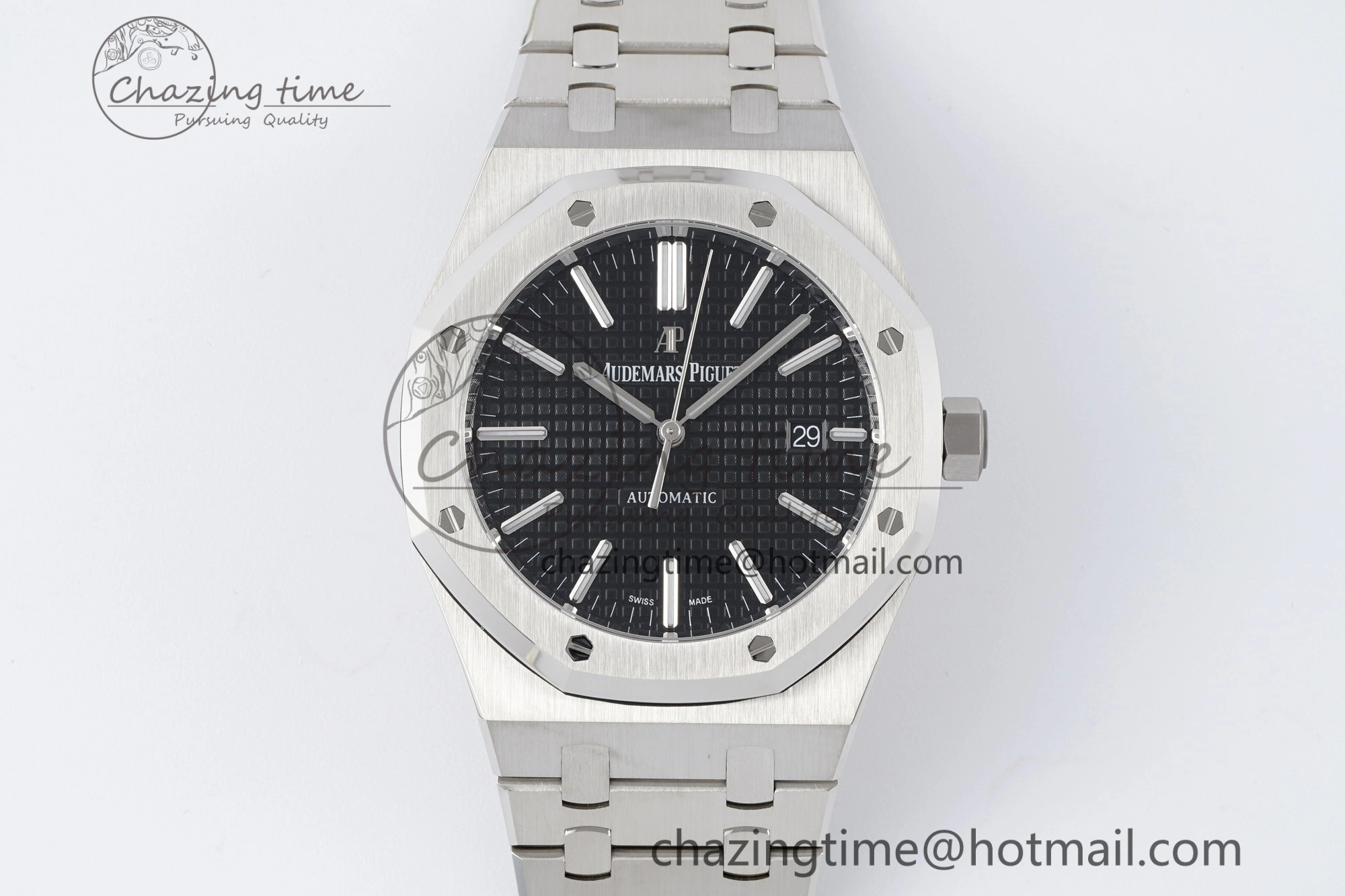 Royal Oak 41mm 15400 SS APSF 1:1 Best Edition Black Textured Dial on SS Bracelet A3120 Super Clone V NewStyle 4728