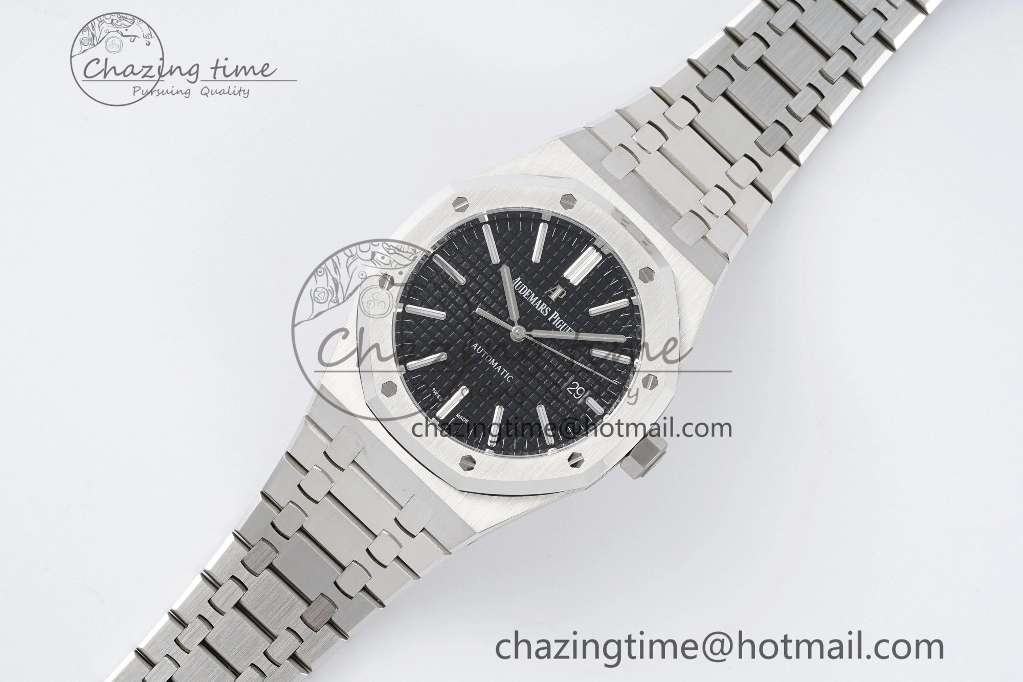 Royal Oak 41mm 15400 SS APSF 1:1 Best Edition Black Textured Dial on SS Bracelet A3120 Super Clone V NewStyle 4728