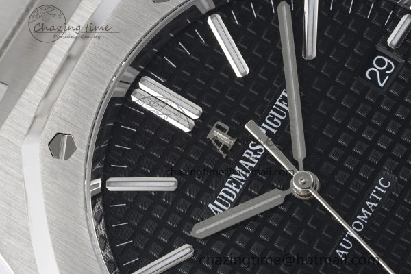 Royal Oak 41mm 15400 SS APSF 1:1 Best Edition Black Textured Dial on SS Bracelet A3120 Super Clone V NewStyle 4728