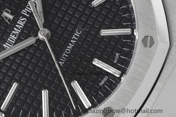 Royal Oak 41mm 15400 SS APSF 1:1 Best Edition Black Textured Dial on SS Bracelet A3120 Super Clone V NewStyle 4728