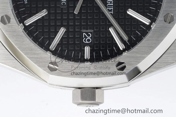 Royal Oak 41mm 15400 SS APSF 1:1 Best Edition Black Textured Dial on SS Bracelet A3120 Super Clone V NewStyle 4728