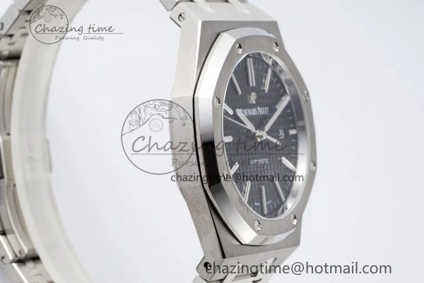 Royal Oak 41mm 15400 SS APSF 1:1 Best Edition Black Textured Dial on SS Bracelet A3120 Super Clone V NewStyle 4728