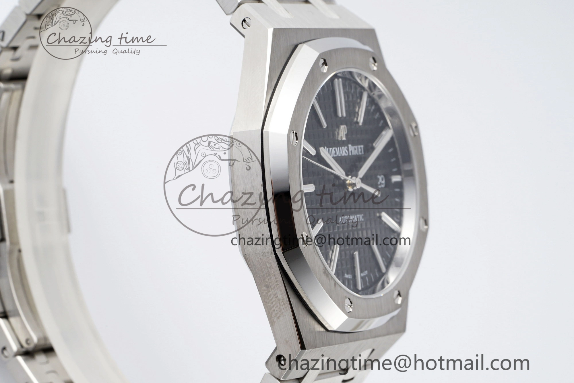 Royal Oak 41mm 15400 SS APSF 1:1 Best Edition Black Textured Dial on SS Bracelet A3120 Super Clone V NewStyle 4728