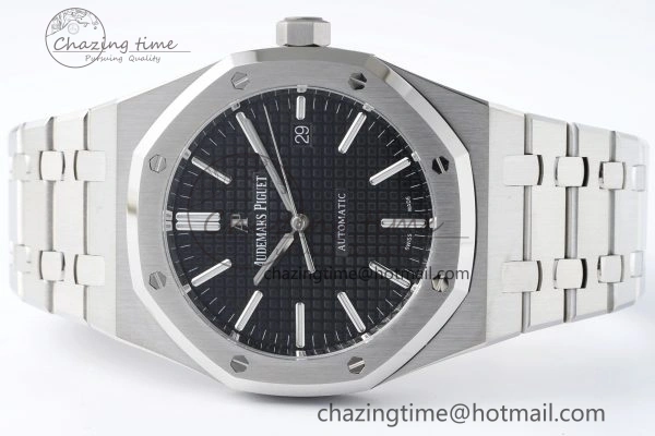 Royal Oak 41mm 15400 SS APSF 1:1 Best Edition Black Textured Dial on SS Bracelet A3120 Super Clone V NewStyle 4728