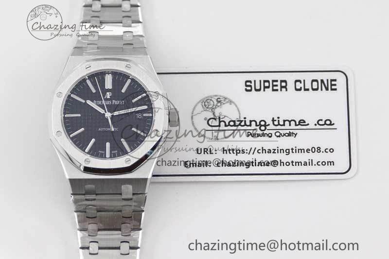 Royal Oak 41mm 15400 SS APSF 1:1 Best Edition Black Textured Dial on SS Bracelet A3120 Super Clone Supportive 4780