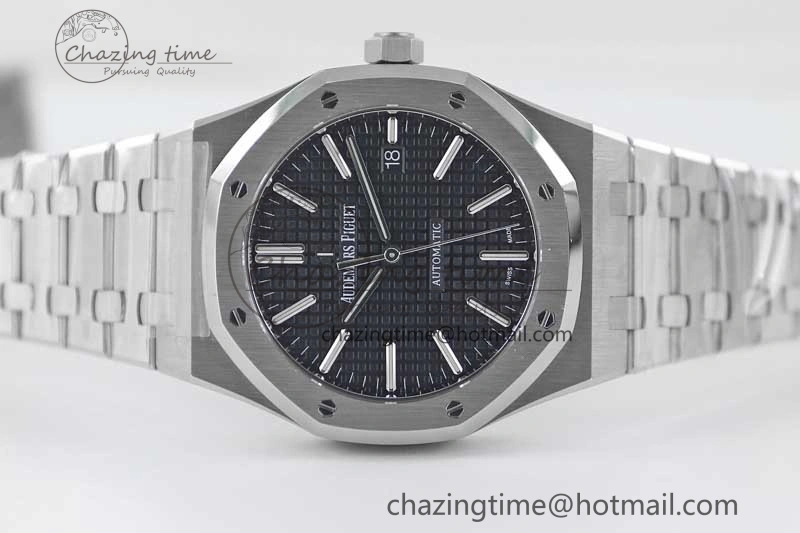 Royal Oak 41mm 15400 SS APSF 1:1 Best Edition Black Textured Dial on SS Bracelet A3120 Super Clone Supportive 4780