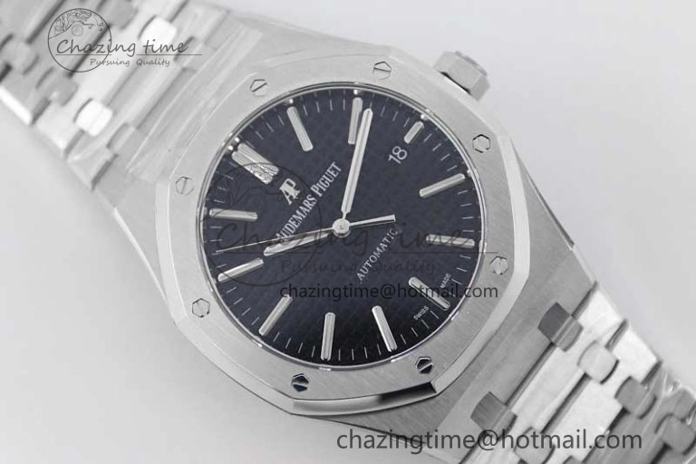 Royal Oak 41mm 15400 SS APSF 1:1 Best Edition Black Textured Dial on SS Bracelet A3120 Super Clone Supportive 4780