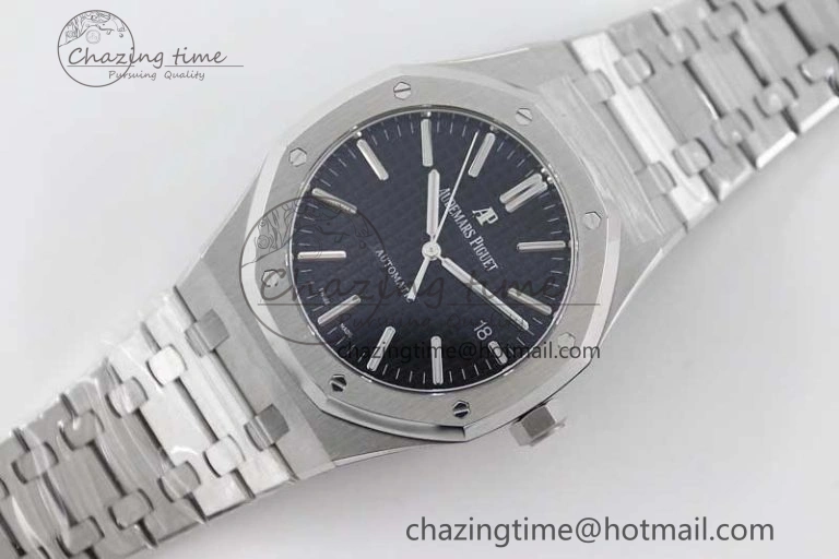Royal Oak 41mm 15400 SS APSF 1:1 Best Edition Black Textured Dial on SS Bracelet A3120 Super Clone Supportive 4780
