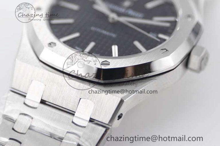 Royal Oak 41mm 15400 SS APSF 1:1 Best Edition Black Textured Dial on SS Bracelet A3120 Super Clone Supportive 4780