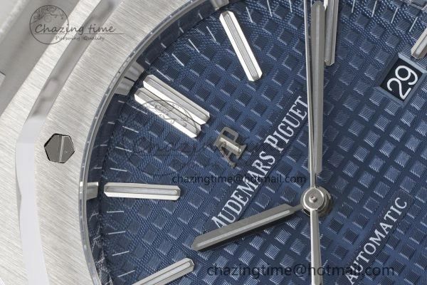 Royal Oak 41mm 15400 SS APSF 1:1 Best Edition Blue Textured Dial on SS Bracelet A3120 Super Clone V SunProtective 4726