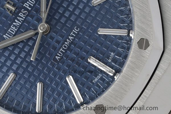 Royal Oak 41mm 15400 SS APSF 1:1 Best Edition Blue Textured Dial on SS Bracelet A3120 Super Clone V SunProtective 4726