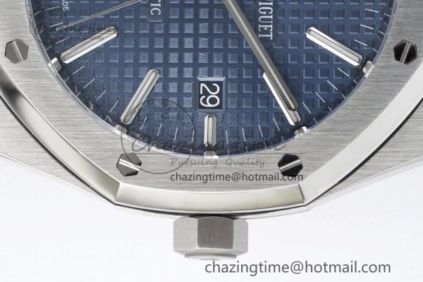 Royal Oak 41mm 15400 SS APSF 1:1 Best Edition Blue Textured Dial on SS Bracelet A3120 Super Clone V SunProtective 4726