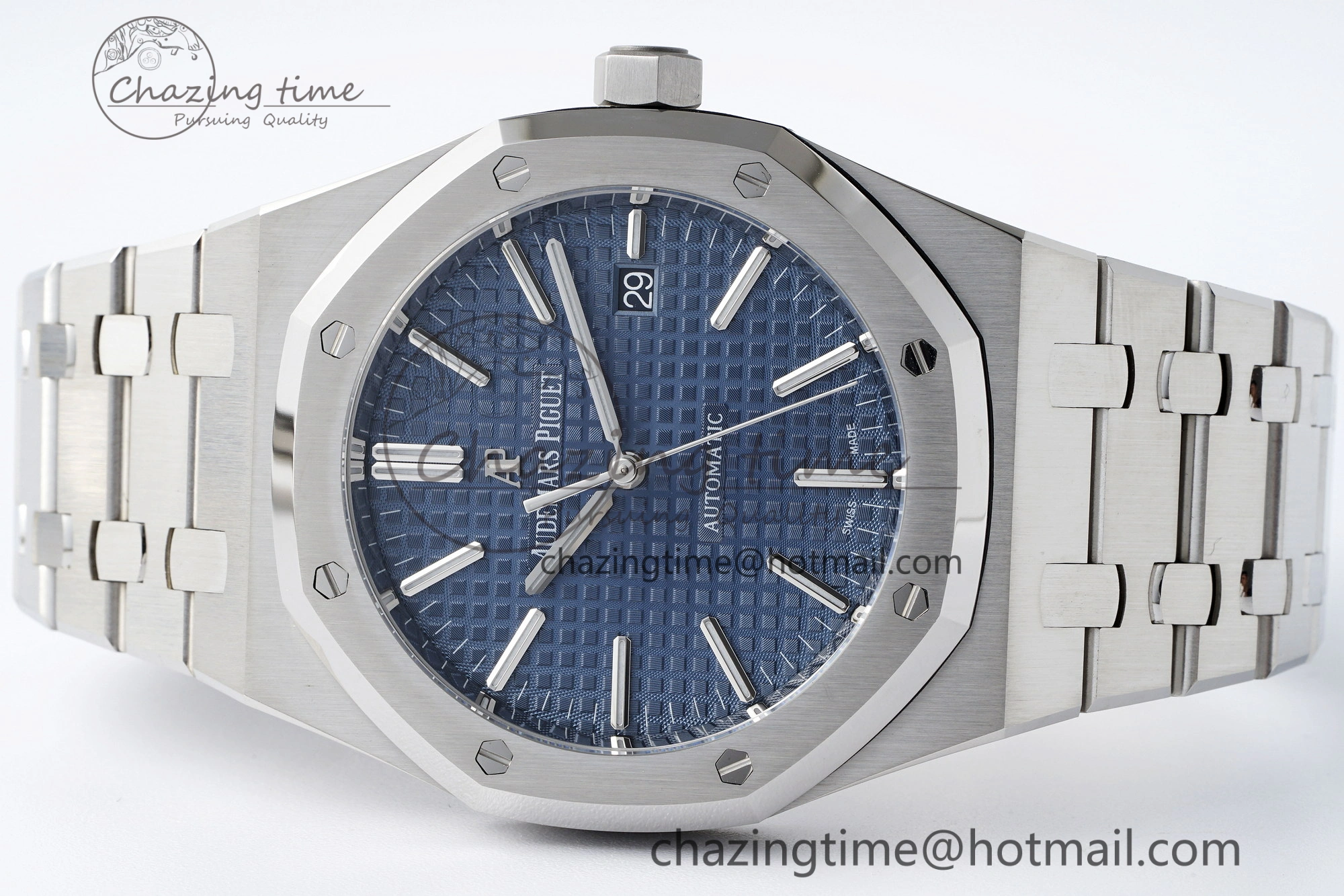 Royal Oak 41mm 15400 SS APSF 1:1 Best Edition Blue Textured Dial on SS Bracelet A3120 Super Clone V SunProtective 4726