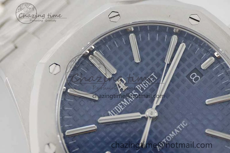 Royal Oak 41mm 15400 SS APSF 1:1 Best Edition Blue Textured Dial on SS Bracelet A3120 Super Clone Premium 4776