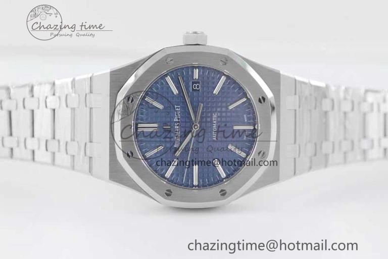 Royal Oak 41mm 15400 SS APSF 1:1 Best Edition Blue Textured Dial on SS Bracelet A3120 Super Clone Premium 4776