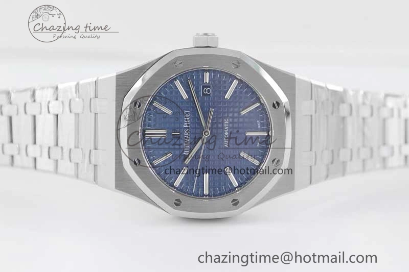 Royal Oak 41mm 15400 SS APSF 1:1 Best Edition Blue Textured Dial on SS Bracelet A3120 Super Clone Premium 4776