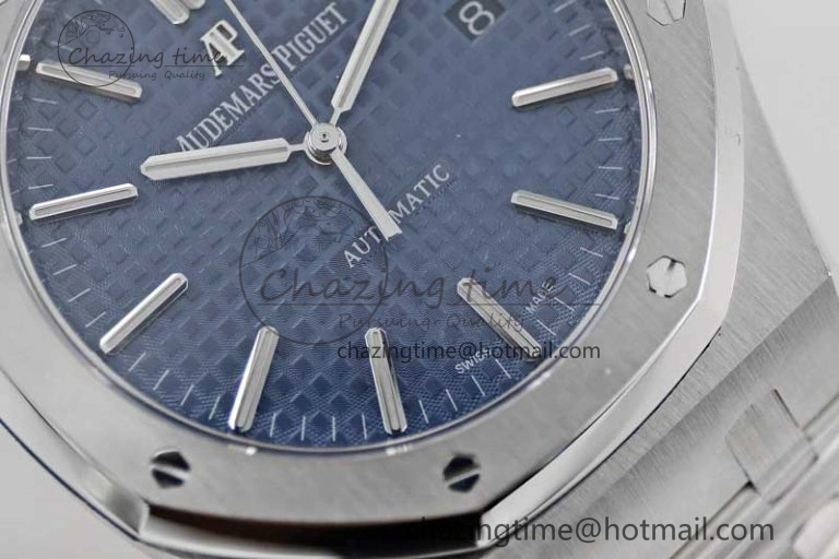 Royal Oak 41mm 15400 SS APSF 1:1 Best Edition Blue Textured Dial on SS Bracelet A3120 Super Clone Premium 4776