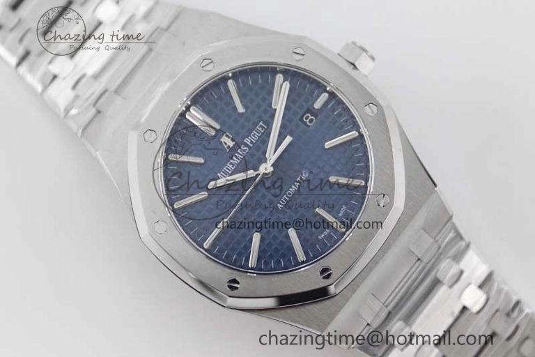 Royal Oak 41mm 15400 SS APSF 1:1 Best Edition Blue Textured Dial on SS Bracelet A3120 Super Clone Premium 4776