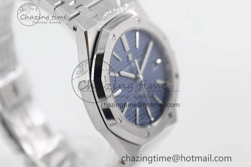 Royal Oak 41mm 15400 SS APSF 1:1 Best Edition Blue Textured Dial on SS Bracelet A3120 Super Clone Premium 4776