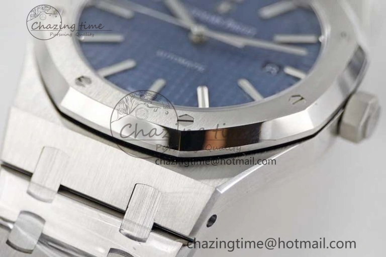 Royal Oak 41mm 15400 SS APSF 1:1 Best Edition Blue Textured Dial on SS Bracelet A3120 Super Clone Premium 4776