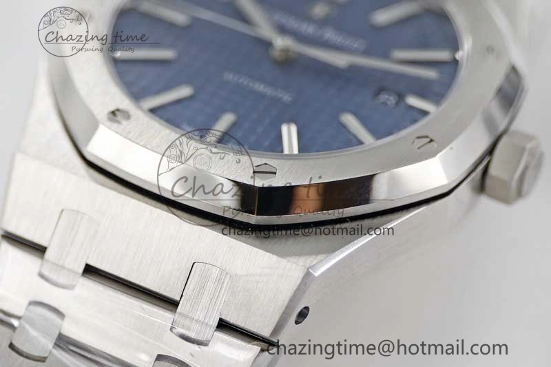 Royal Oak 41mm 15400 SS APSF 1:1 Best Edition Blue Textured Dial on SS Bracelet A3120 Super Clone Premium 4776