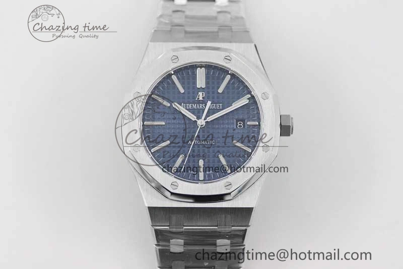 Royal Oak 41mm 15400 SS APSF 1:1 Best Edition Blue Textured Dial on SS Bracelet A3120 Super Clone Premium 4776