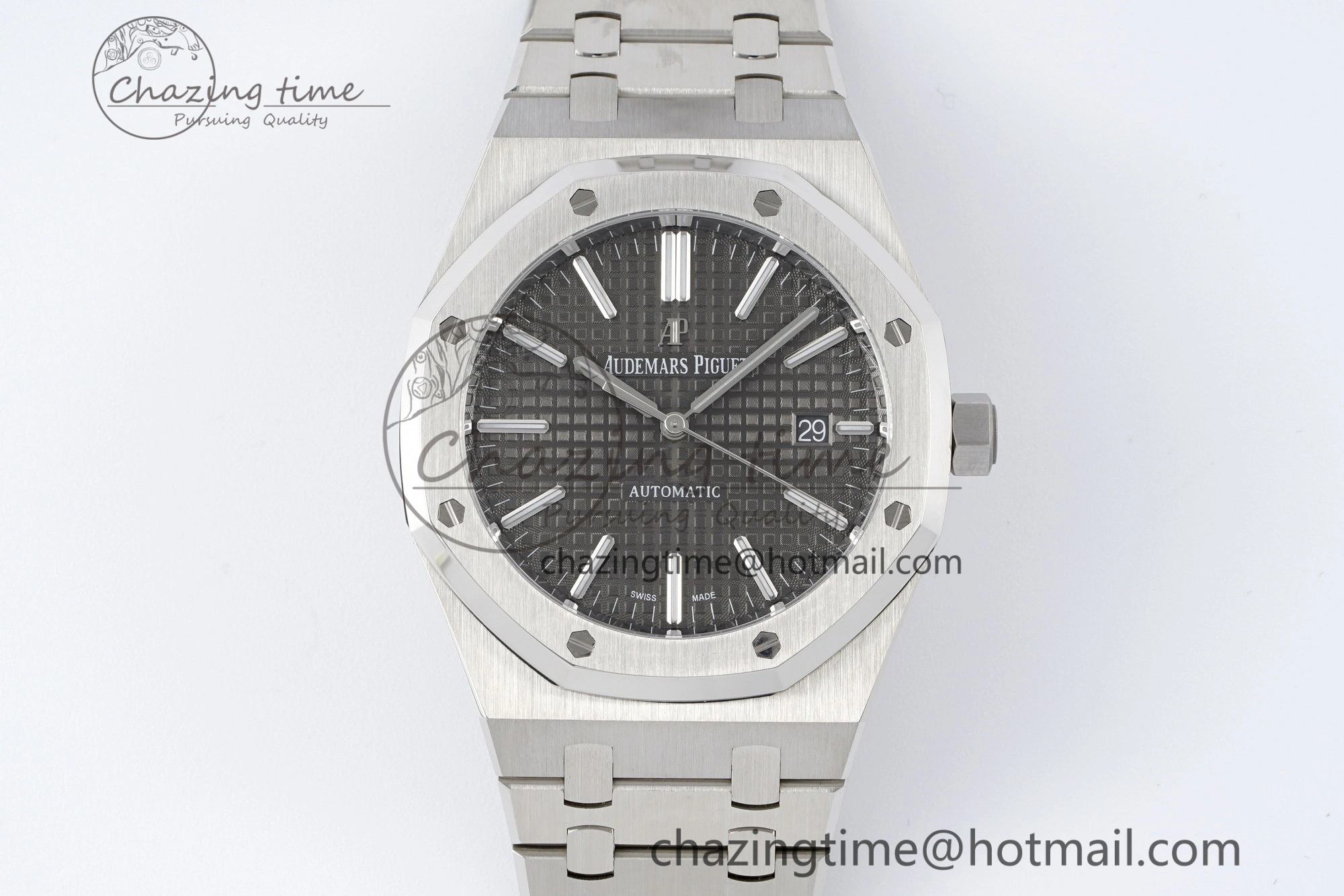 RelaxedFit Royal Oak 41mm 15400 SS APSF 1:1 Best Edition Gray Textured Dial on SS Bracelet A3120 Super Clone V 4730