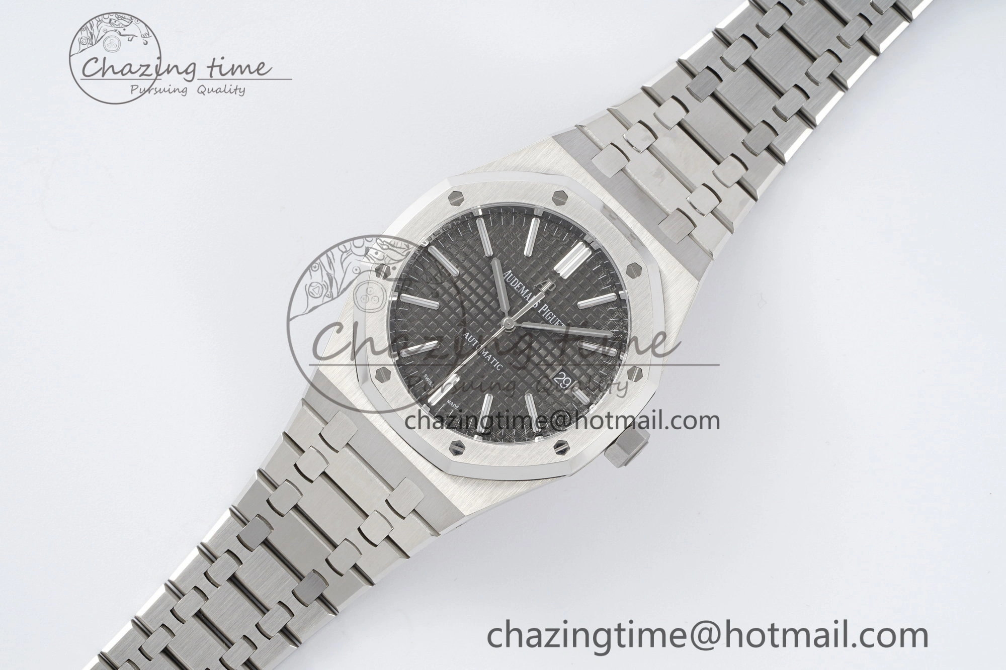 RelaxedFit Royal Oak 41mm 15400 SS APSF 1:1 Best Edition Gray Textured Dial on SS Bracelet A3120 Super Clone V 4730