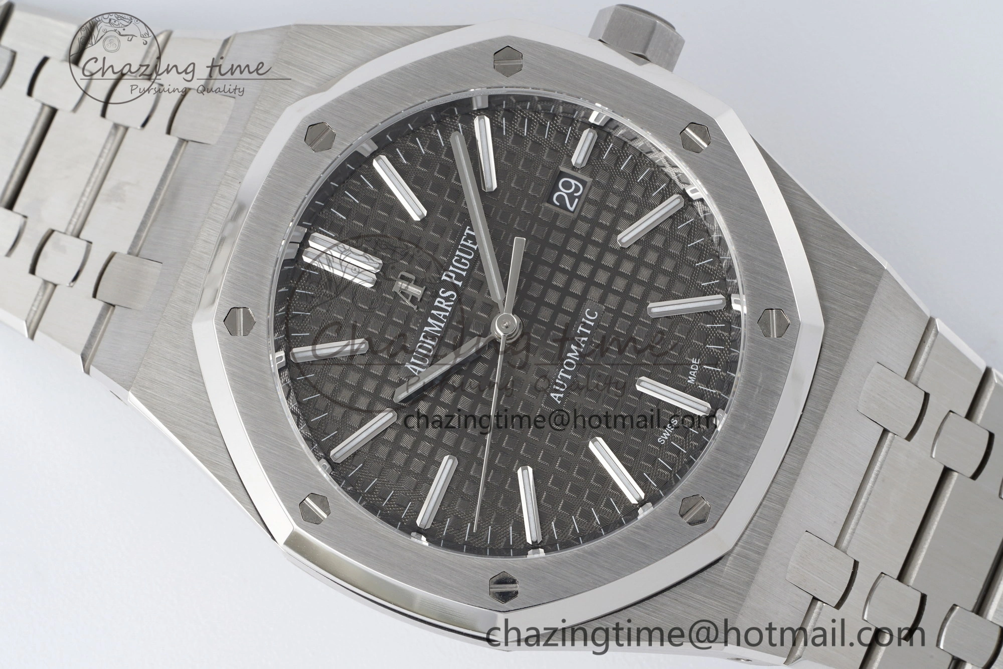 RelaxedFit Royal Oak 41mm 15400 SS APSF 1:1 Best Edition Gray Textured Dial on SS Bracelet A3120 Super Clone V 4730