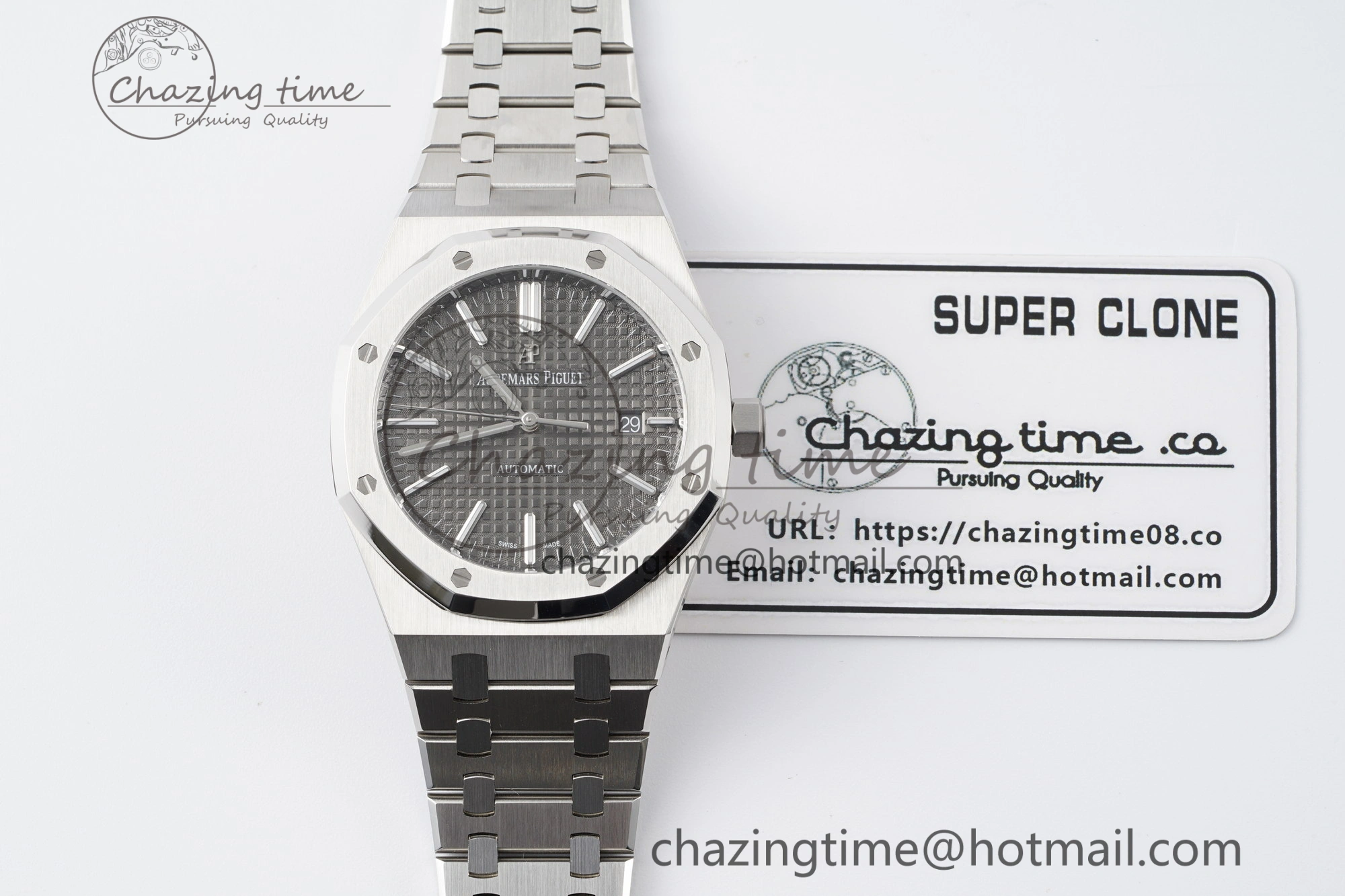 RelaxedFit Royal Oak 41mm 15400 SS APSF 1:1 Best Edition Gray Textured Dial on SS Bracelet A3120 Super Clone V 4730