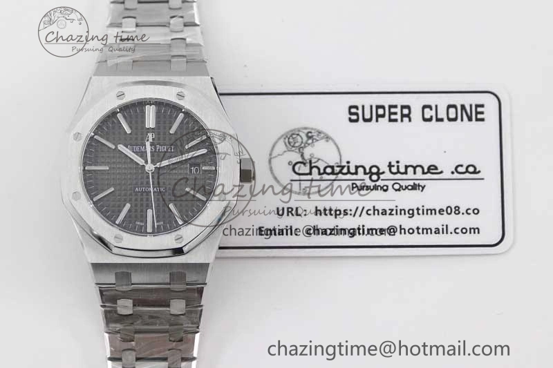 Royal Oak 41mm 15400 SS APSF 1:1 Best Edition Gray Textured Dial on SS Bracelet A3120 Super Clone Reliable 4777