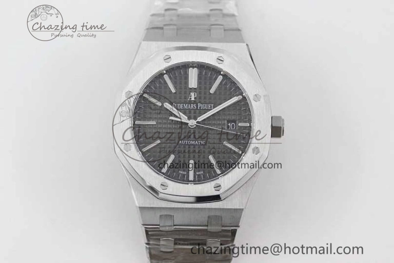 Royal Oak 41mm 15400 SS APSF 1:1 Best Edition Gray Textured Dial on SS Bracelet A3120 Super Clone Reliable 4777