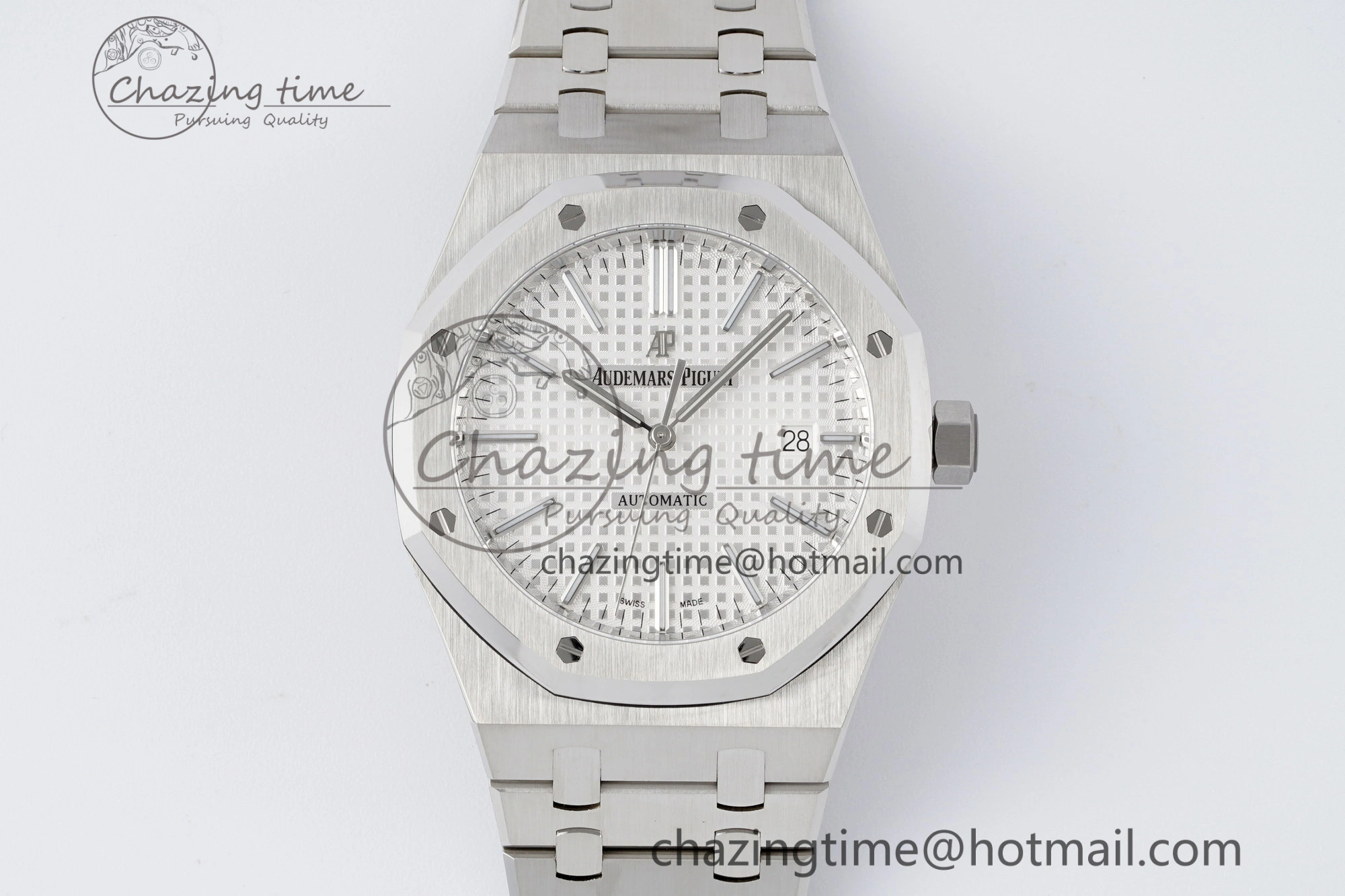 Cozy Royal Oak 41mm 15400 SS APSF 1:1 Best Edition White Textured Dial on SS Bracelet A3120 Super Clone V 4729