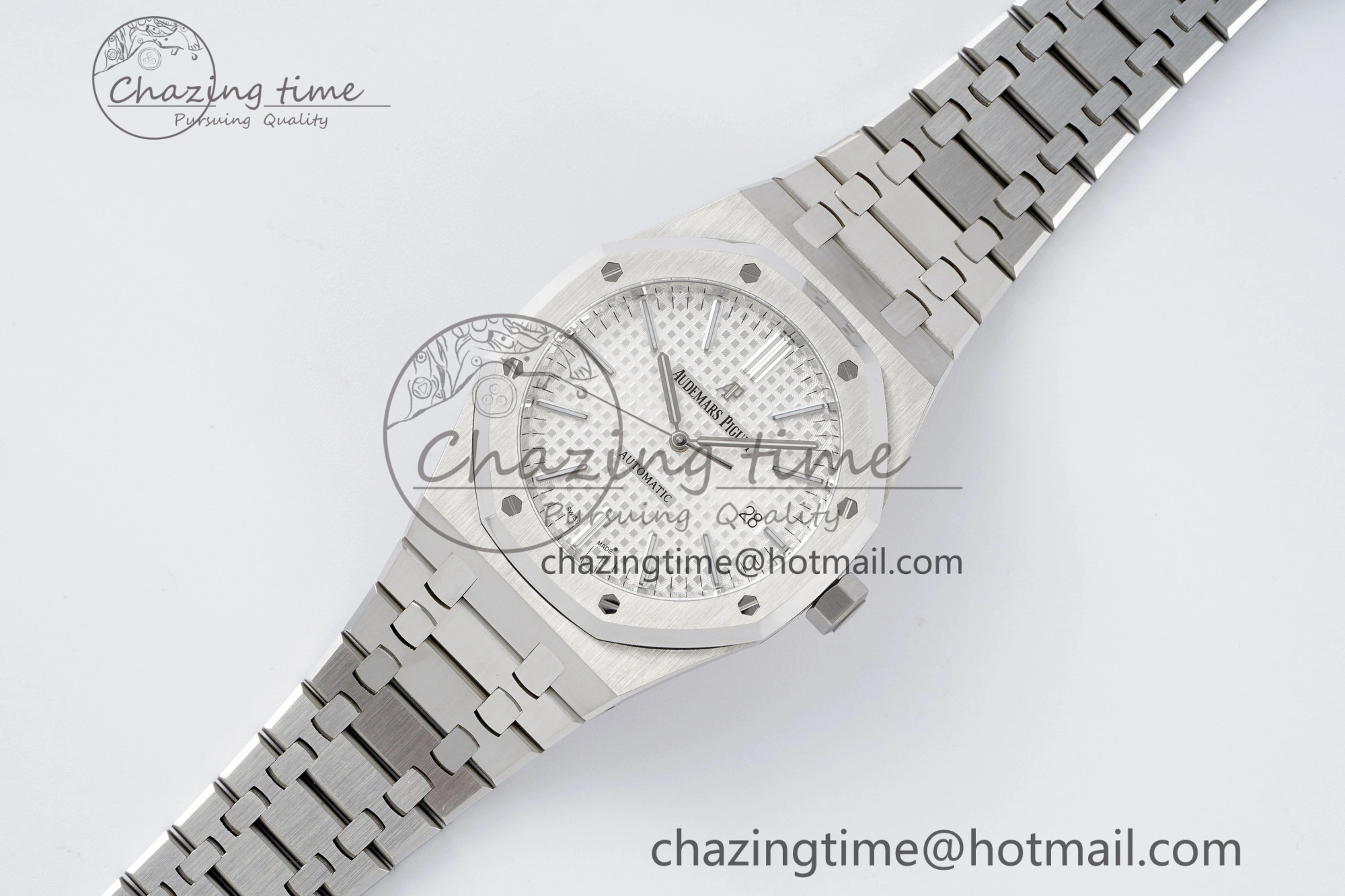 Cozy Royal Oak 41mm 15400 SS APSF 1:1 Best Edition White Textured Dial on SS Bracelet A3120 Super Clone V 4729