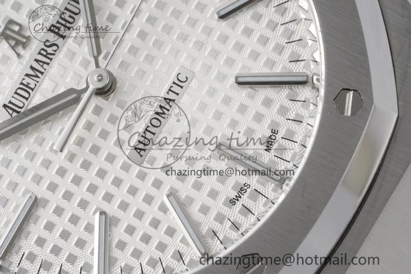 Cozy Royal Oak 41mm 15400 SS APSF 1:1 Best Edition White Textured Dial on SS Bracelet A3120 Super Clone V 4729