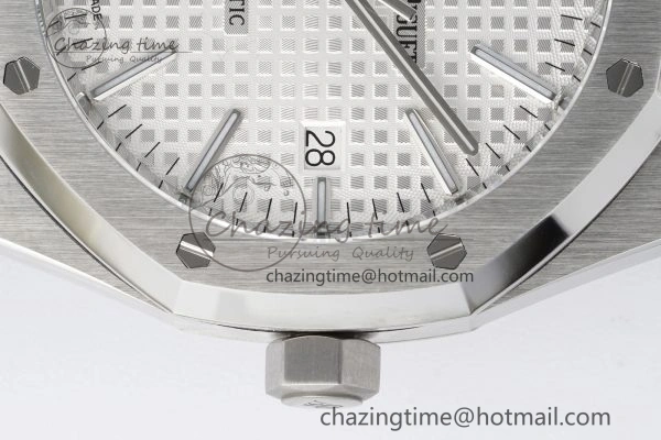 Cozy Royal Oak 41mm 15400 SS APSF 1:1 Best Edition White Textured Dial on SS Bracelet A3120 Super Clone V 4729