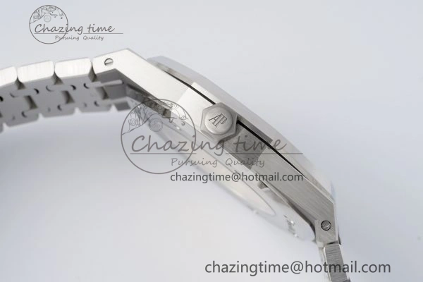 Cozy Royal Oak 41mm 15400 SS APSF 1:1 Best Edition White Textured Dial on SS Bracelet A3120 Super Clone V 4729