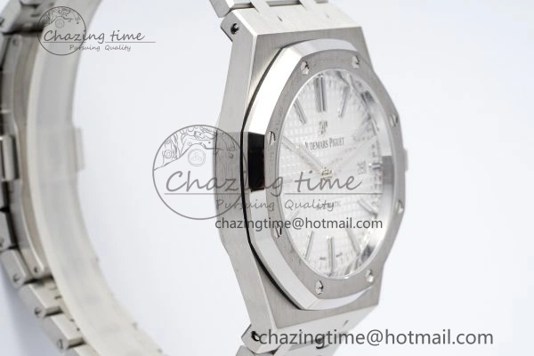 Cozy Royal Oak 41mm 15400 SS APSF 1:1 Best Edition White Textured Dial on SS Bracelet A3120 Super Clone V 4729