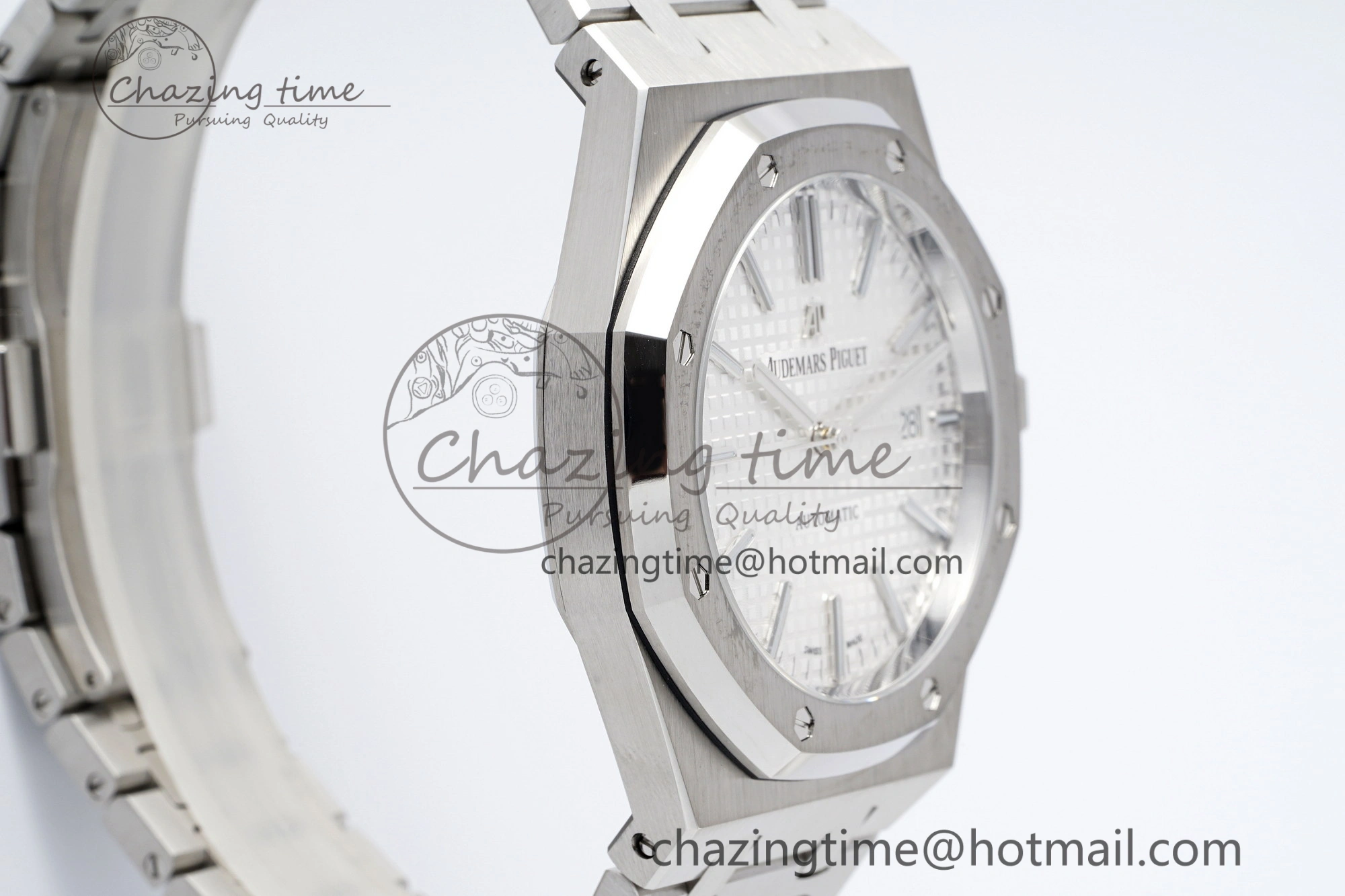 Cozy Royal Oak 41mm 15400 SS APSF 1:1 Best Edition White Textured Dial on SS Bracelet A3120 Super Clone V 4729