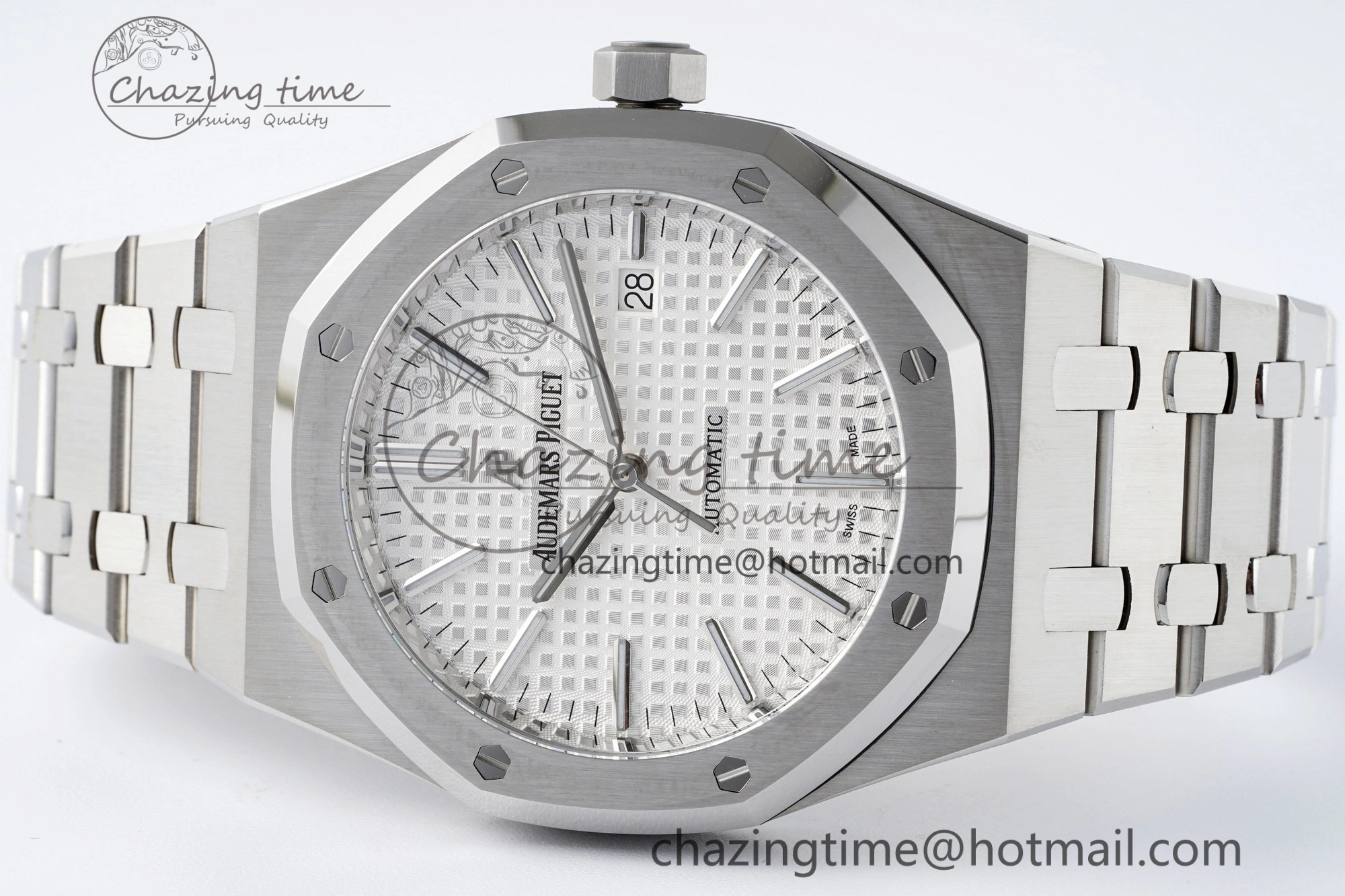 Cozy Royal Oak 41mm 15400 SS APSF 1:1 Best Edition White Textured Dial on SS Bracelet A3120 Super Clone V 4729