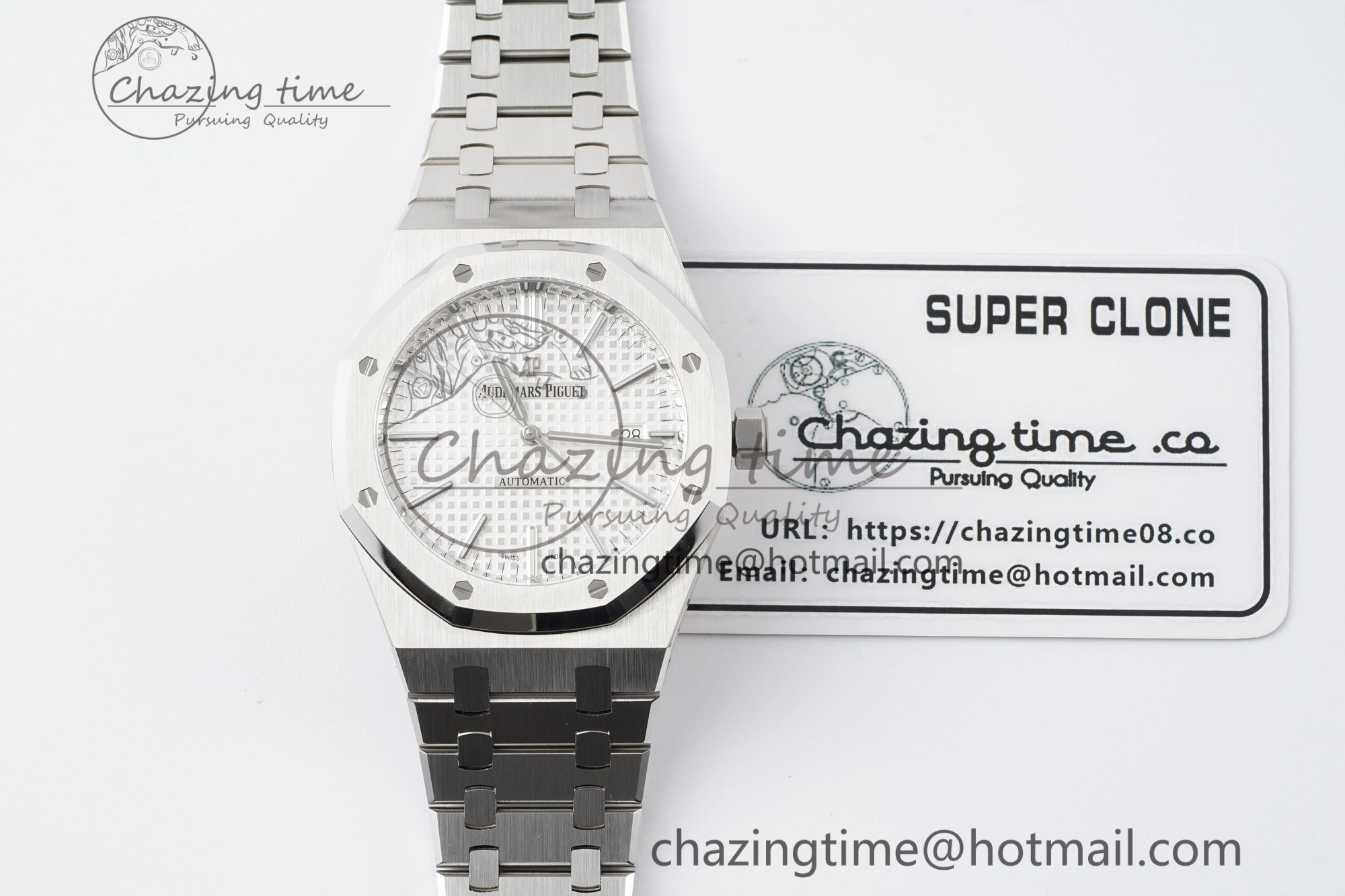 Cozy Royal Oak 41mm 15400 SS APSF 1:1 Best Edition White Textured Dial on SS Bracelet A3120 Super Clone V 4729