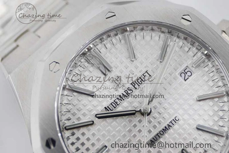 StreetReady Royal Oak 41mm 15400 SS APSF 1:1 Best Edition White Textured Dial on SS Bracelet A3120 Super Clone 4778