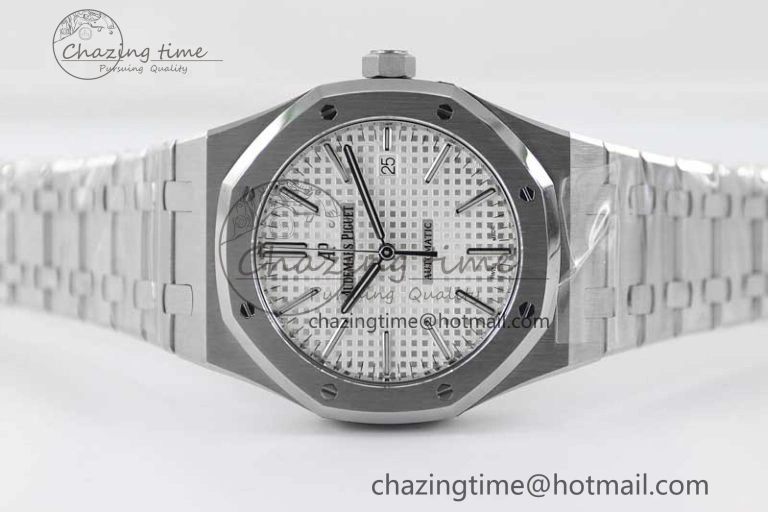 StreetReady Royal Oak 41mm 15400 SS APSF 1:1 Best Edition White Textured Dial on SS Bracelet A3120 Super Clone 4778
