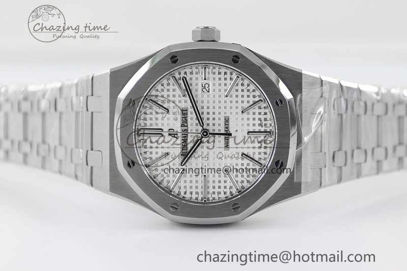 StreetReady Royal Oak 41mm 15400 SS APSF 1:1 Best Edition White Textured Dial on SS Bracelet A3120 Super Clone 4778