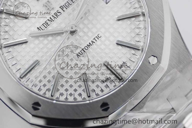 StreetReady Royal Oak 41mm 15400 SS APSF 1:1 Best Edition White Textured Dial on SS Bracelet A3120 Super Clone 4778