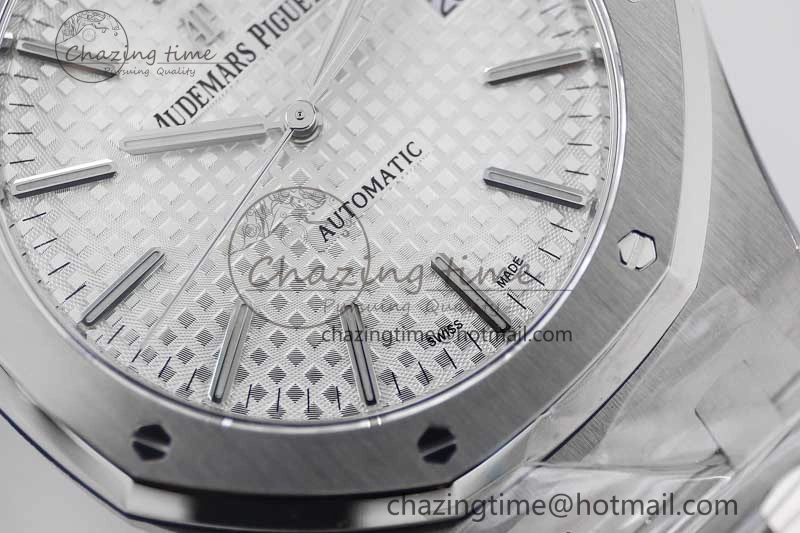 StreetReady Royal Oak 41mm 15400 SS APSF 1:1 Best Edition White Textured Dial on SS Bracelet A3120 Super Clone 4778